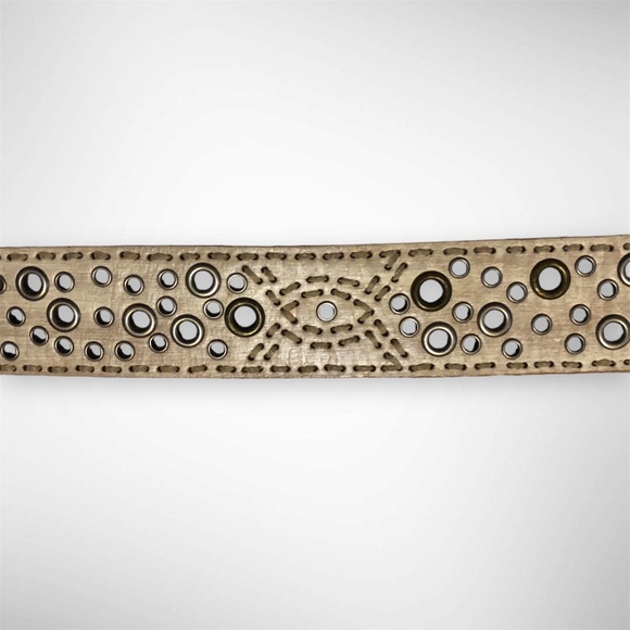 Vintage Hyde Collection Western Rodeo  Cowgirl Boho Laced Leather Grommet Belt - Picture 2 of 4